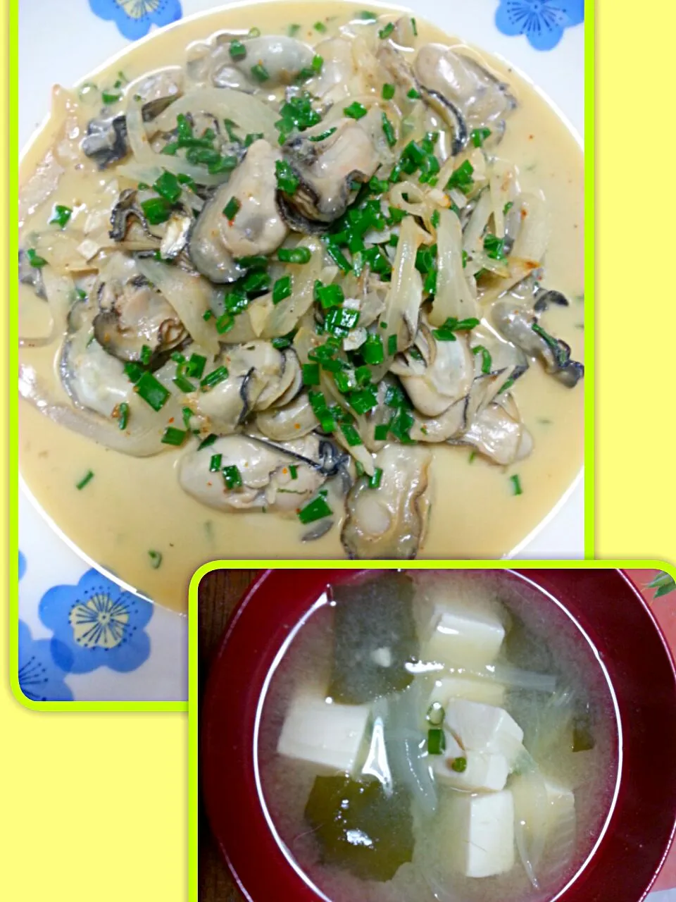 oysters in butter & olive oil#miso soup#dinner@Miki's House|Miki Jorierose Obispoさん