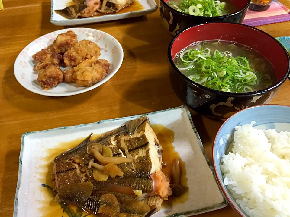 鰈の煮付け、カニ汁、から揚げ(^O^)／|すかラインさん