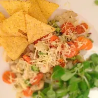 Mexican colors...Cauliflower, tomatoes, broccoli and cheese|Lori Spingolaさん