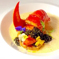 The lobster caviar and shellfish foaming