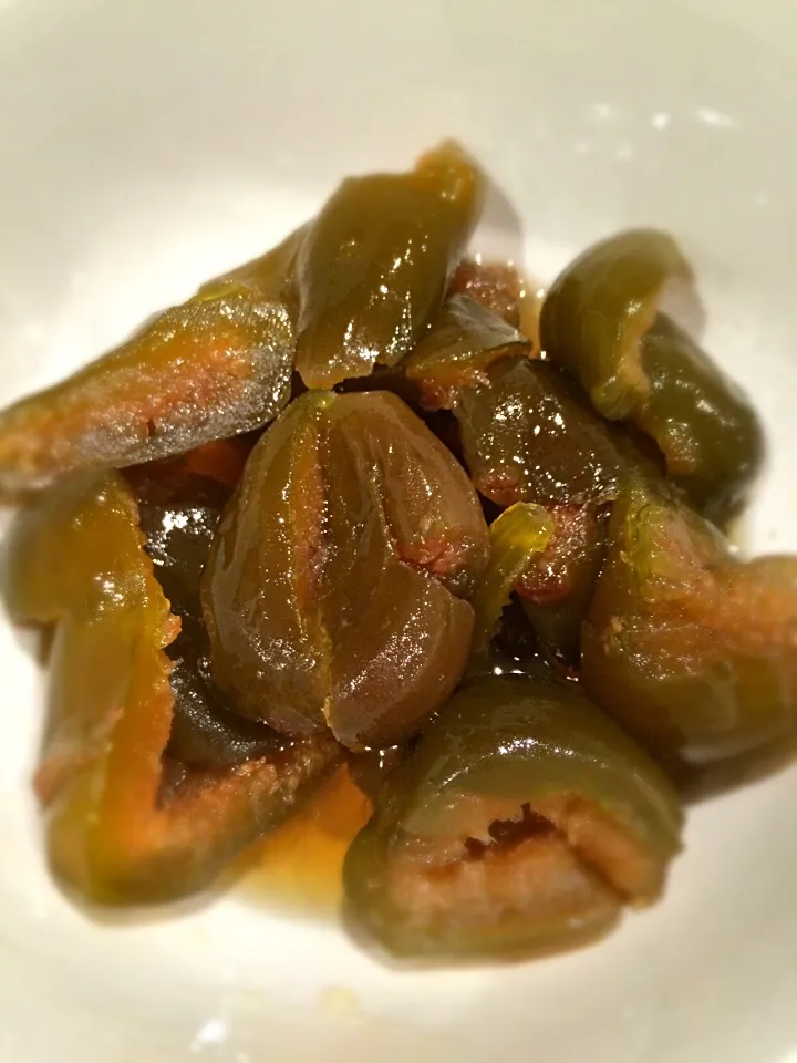 Homemade green figs in syrup in Fig farm;)|aястасияさん