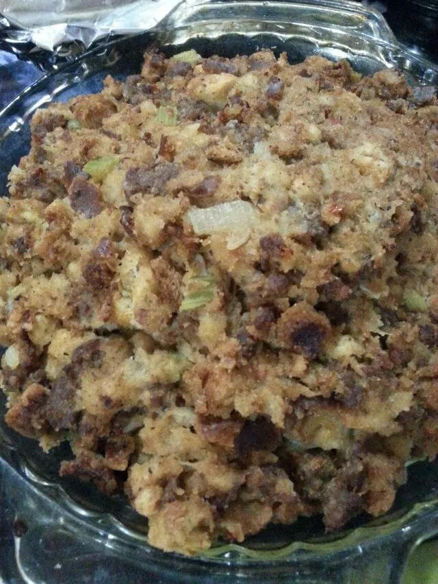 Snapdishの料理写真:sausage sage stuffing.|Polly Gelfusoさん