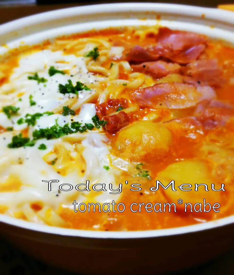 手作りトマトソース使いきり最後のレシピtomatocream鍋♪(●^o^●)ｳﾏっ|Kazuyo Nakamuraさん