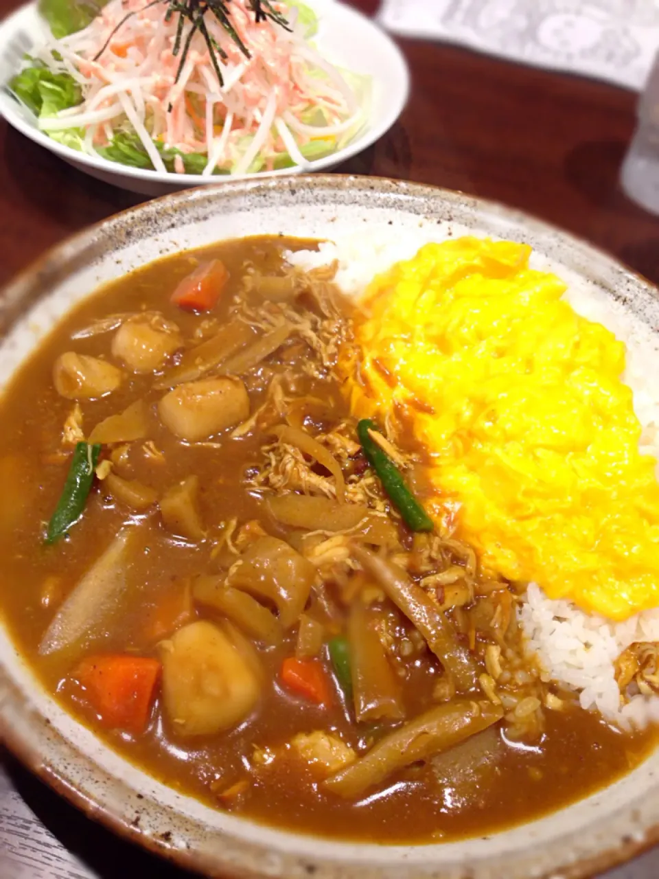 Snapdishの料理写真:Coco壱 蒸し鶏と根菜の和風カレー ふわとろ卵トッピング|nonさん