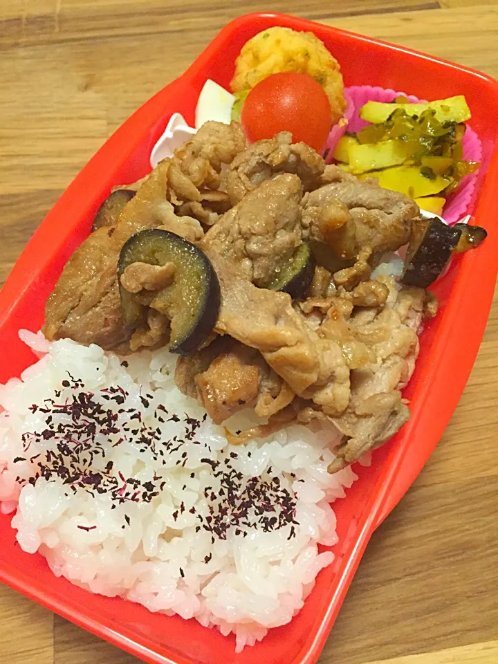 11/29 豚肉となすのオイスターソース炒め弁当|satomiさん