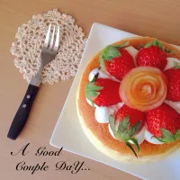 Snapdishの料理写真:スフレチーズケーキ♡月曜からグアム(^○^)|うちりんさん