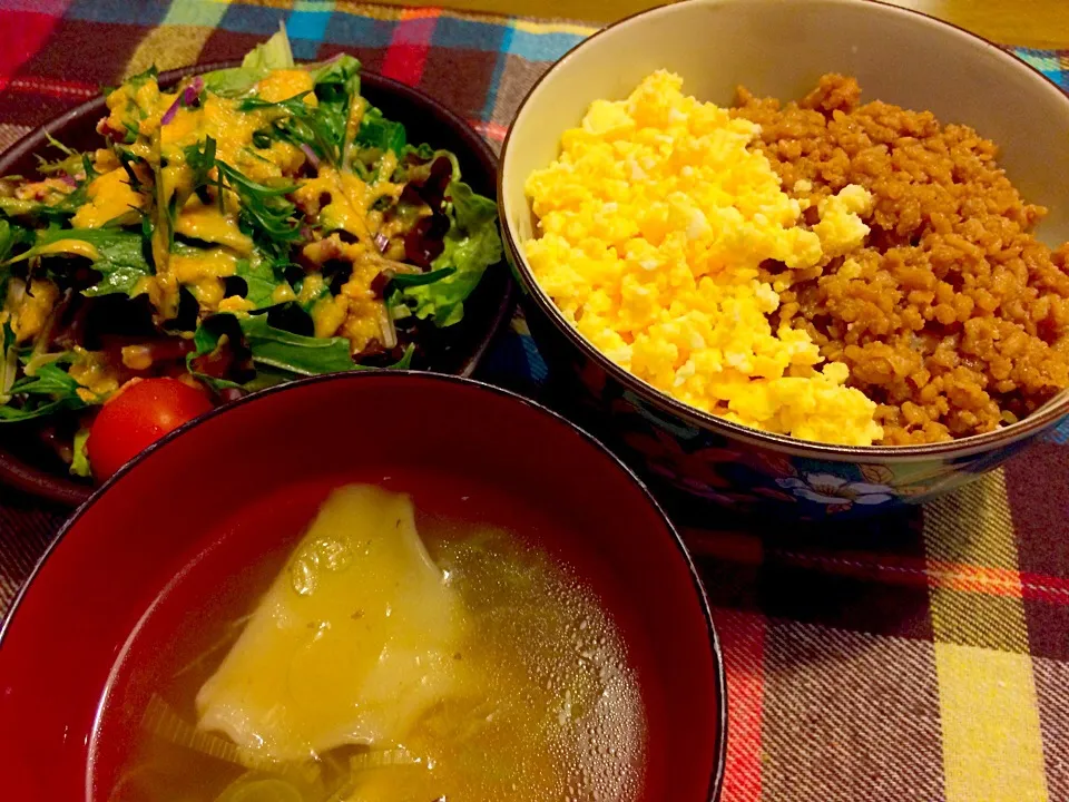 2色丼で夕食(^O^)|かずみさん