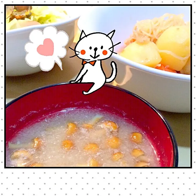 大根おろしとなめこのお味噌汁|くろうさぎさん