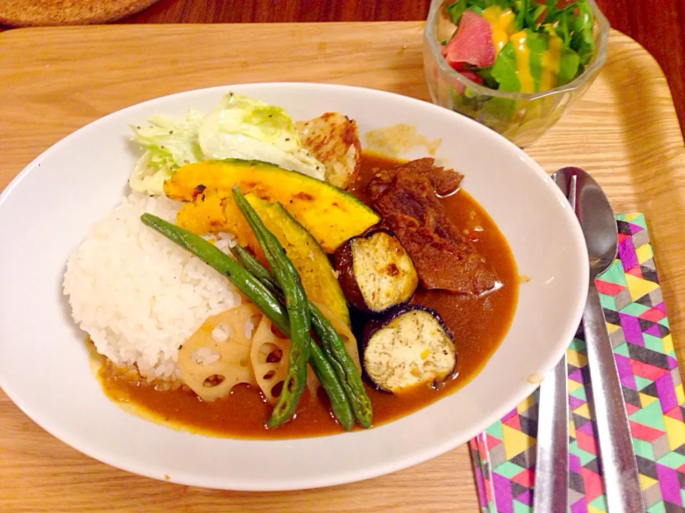 Snapdishの料理写真:ビーフと焼き野菜のカレー|ユリさん