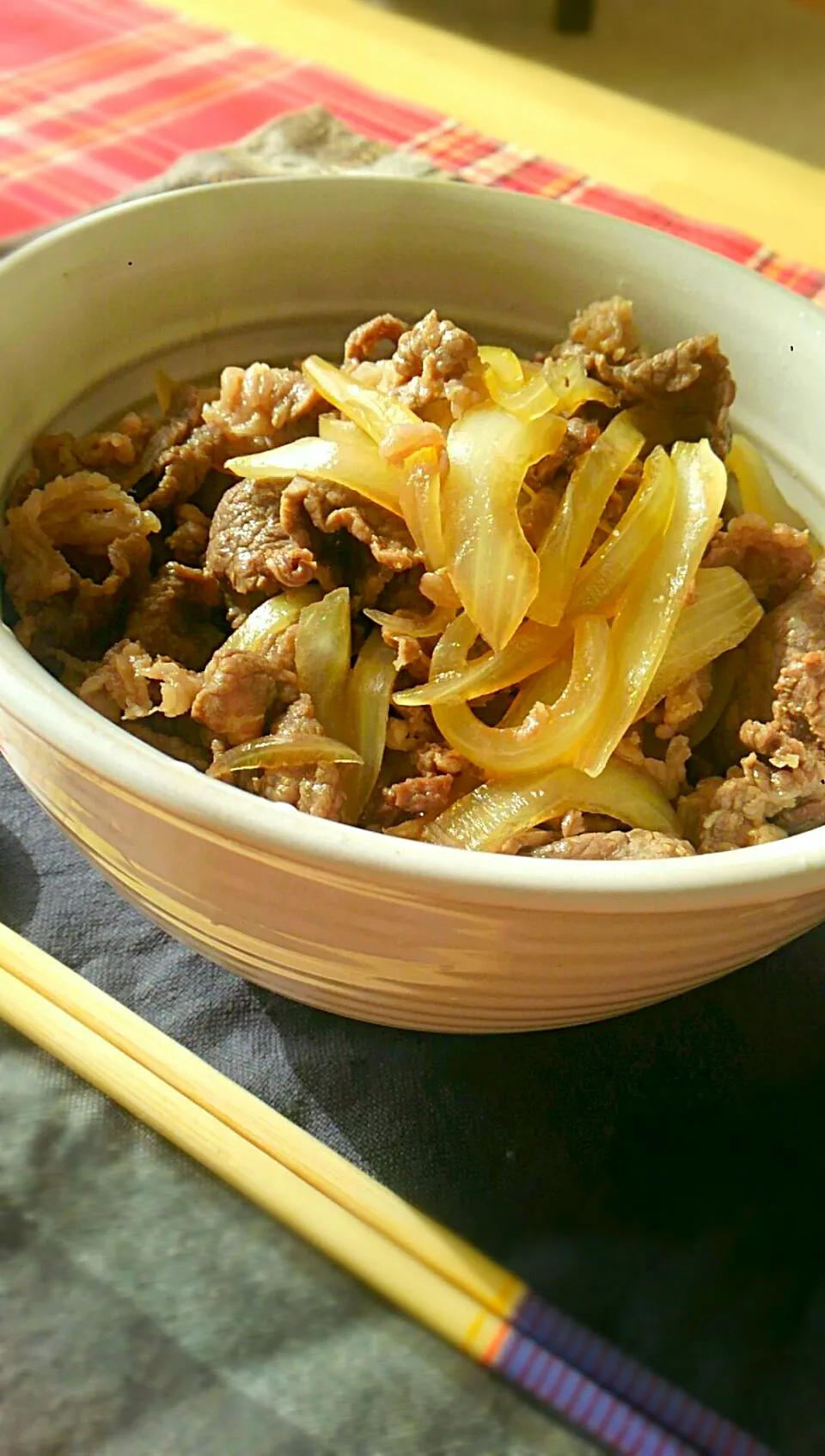 バカ親・・・・次男のお昼ご飯   牛丼～|kimikimi󾬍さん