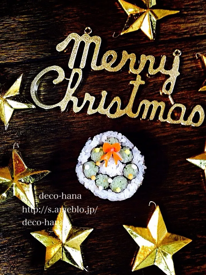 『クリスマスリース』巻き寿司|DECO-HANA(旧:デコ巻きスタジオHANA)さん