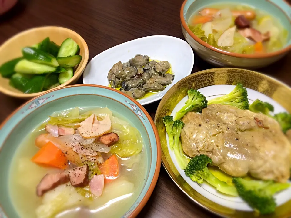 よるごはん 鶏肉のコンフィ、ポトフ|きむらゆりかさん