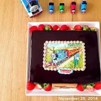 トーマス絵本風チョコレートケーキ