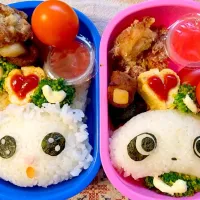 Snapdishの料理写真:Lunch box☆Mon chan?!ももんがぁﾓﾝ&tare panda🐼たれﾊﾟﾝﾀﾞ