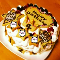 Snapdishの料理写真:むすこ誕生日ケーキ|こきみさん