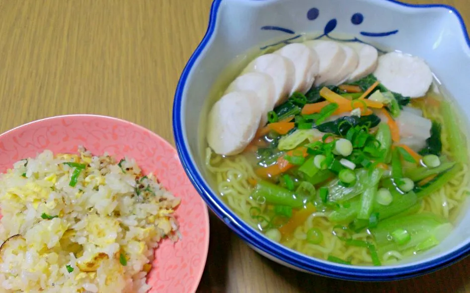 鶏ハムタンメンと半チャーハンランチ|みあこさん