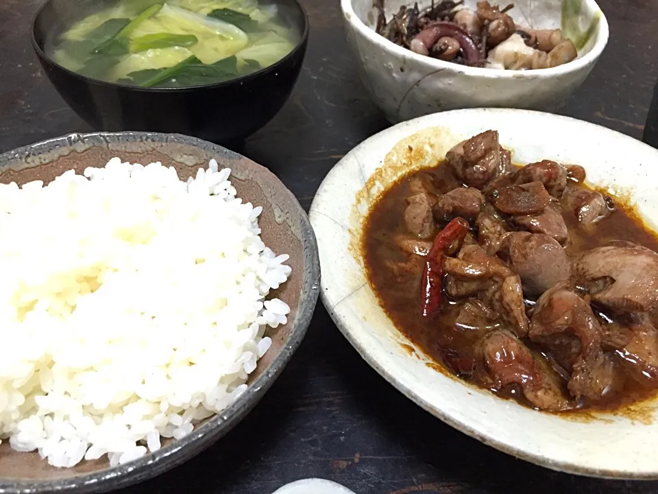 砂肝のニンニクラー油醤油煮|岡井potterさん