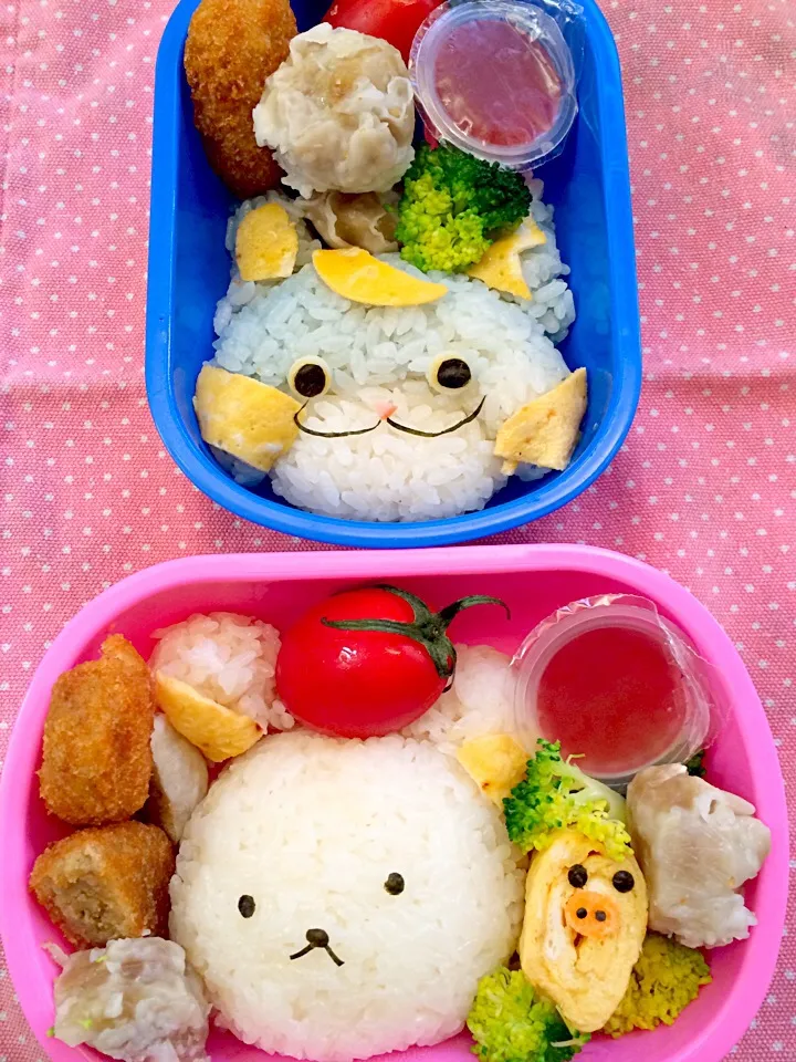 Lunch box☆Yo-Kai Watch❗️Bushinyan😼妖怪ｳｫｯﾁ ぶしにゃん&Korilakkuma&Kiiroitori 🐻ｺﾘﾗｯｸﾏ&ｷｲﾛｲﾄﾘ|🌈Ami🍻さん