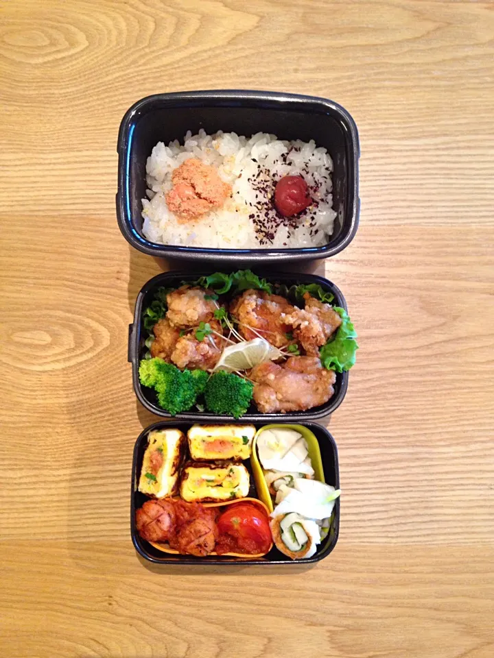 Snapdishの料理写真:いつもの唐揚げ＊弁当♪|hiromiさん