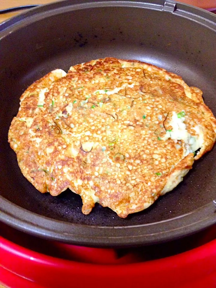 とろろのネギ焼きお一人様🍀ミニホットプレート|まいりさん