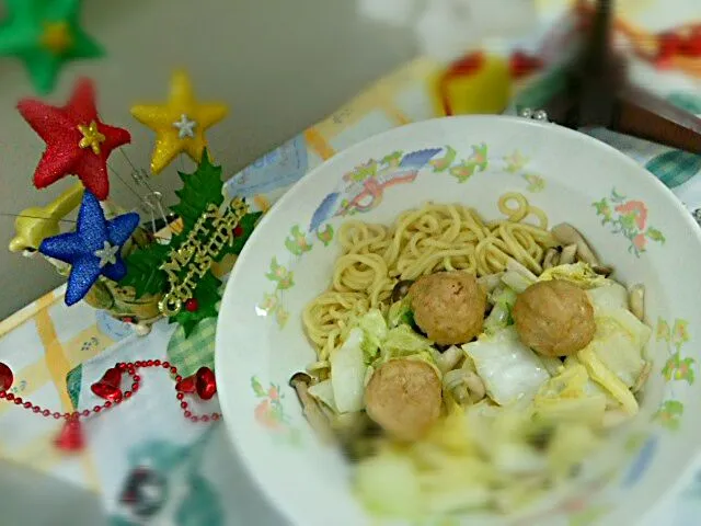 鶏としめじの塩ちゃんこラーメン|よっしー(=^ェ^=)さん