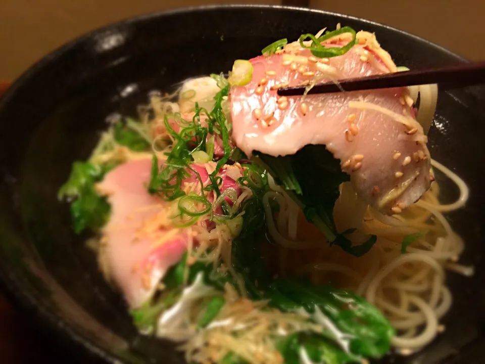 鰤の出汁茶漬温めん4|半田手延べそうめんの店 阿波や壱兆さん