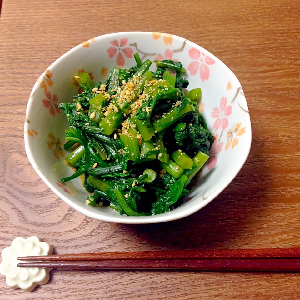 夕餉 ～かんたん春菊の三杯酢和え～|えり(ぼちぼち)さん