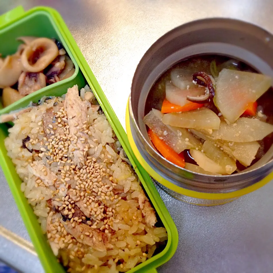 秋刀魚炊き込み御飯弁当|なお。さん