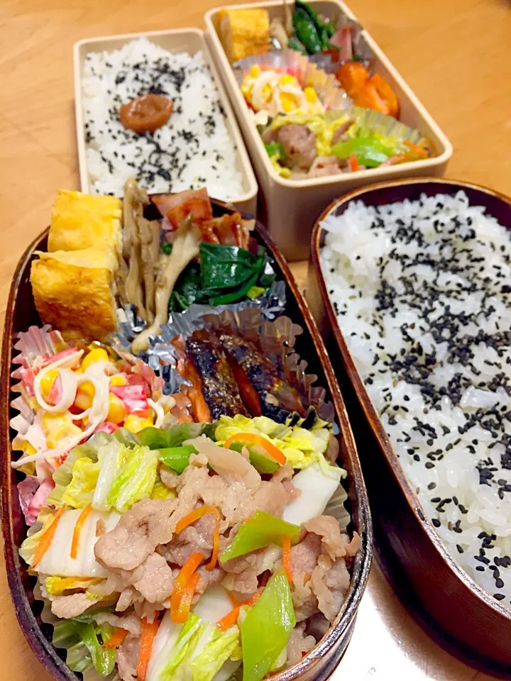 Snapdishの料理写真:旦那くん&子どものお弁当❤️|ふみぃさん