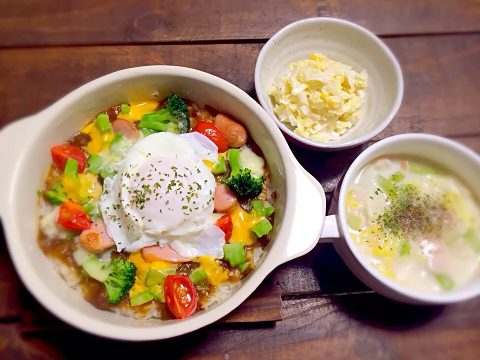 カレードリア＆帆立とほうれん草のクリーム煮＆コールスロー|AYUMIさん