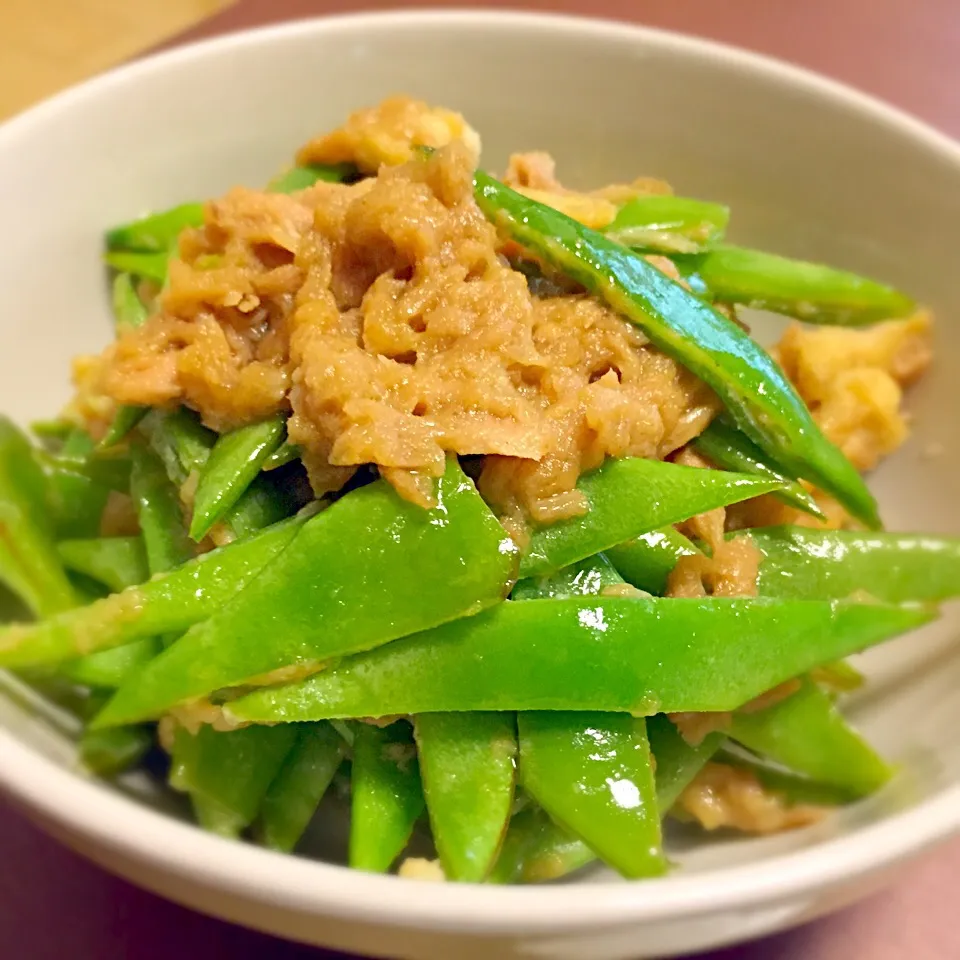 20141204🍴モロッコインゲンの油揚げとツナの味噌炒め|akiyo22さん