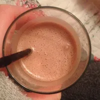 Snapdishの料理写真:Chocolate milkshake using lactose free milk, peanut butter, raw cacao and a banana and nectar|Jessica Pennyさん