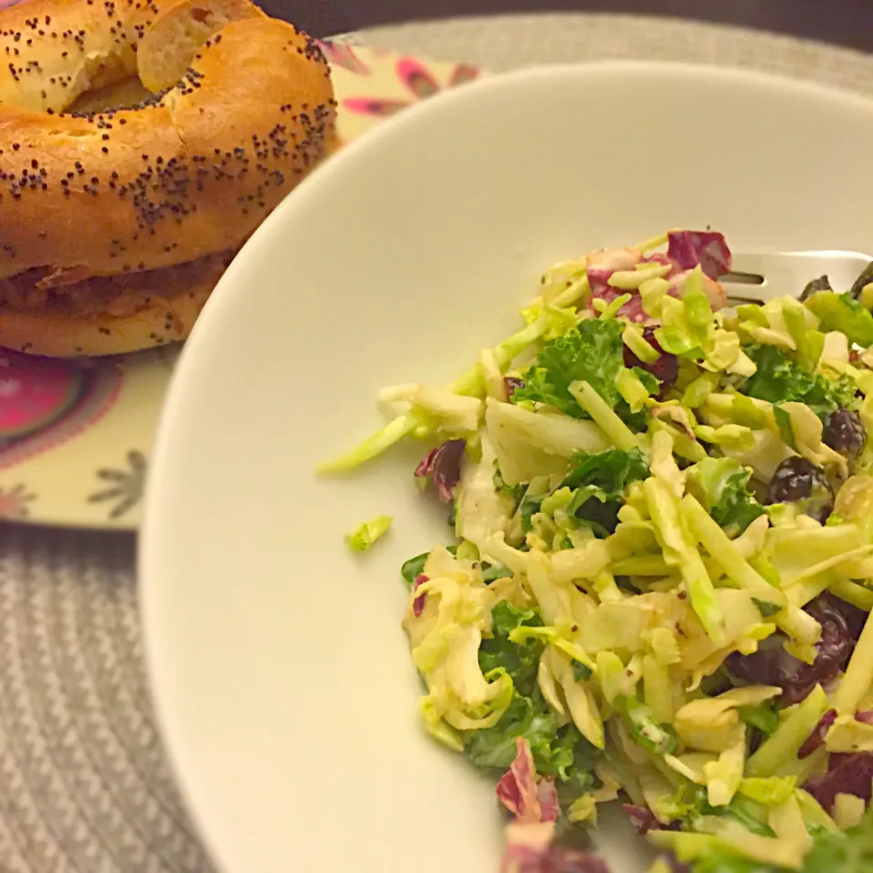 Snapdishの料理写真:Cucumber Sandwich & Kale Cabbage Cranberry Salad|T.E.Dennisさん