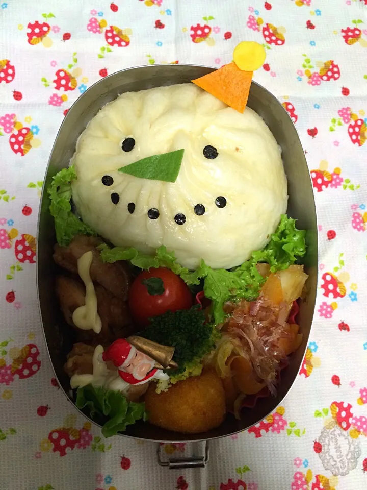 スノーマンの肉まん弁当|manacocoさん