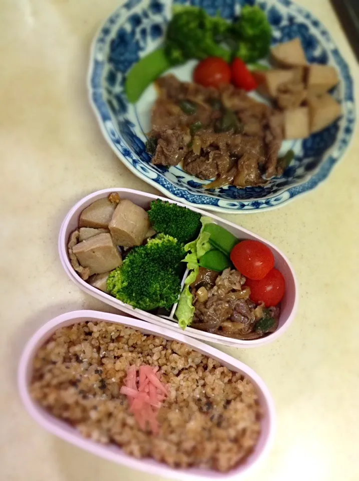 Today’s lunch box & JK lunch plate. 最後の期末テスト！頑張れ！(^ ^)|hoppycowさん