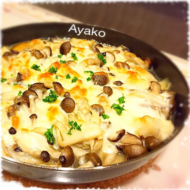 チョス ♪さんの料理 色々キノコ🍄のチーズ焼き〜麺つゆバター風味〜|亜矢子さん