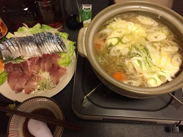 ネギたっぷり湯豆腐、香る〆サバ、ハマチのお刺身❗️꒰✩'ω`ૢ✩꒱✨|サソリさん