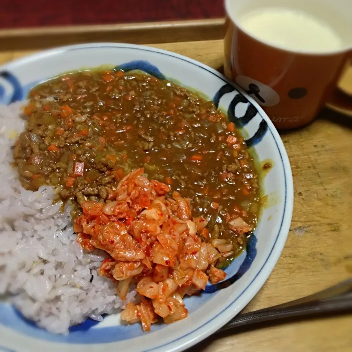 キーマ風カレー・キムチのせ|ともえさん