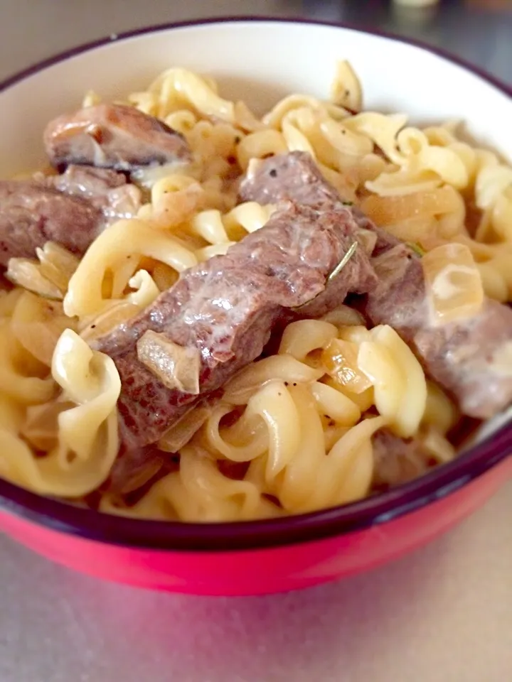 ビーフとマッシュルームのクリームパスタBeef mushroom cream pasta|Hiroさん