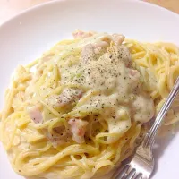 白菜とベーコンのクリームパスタ|payaさん