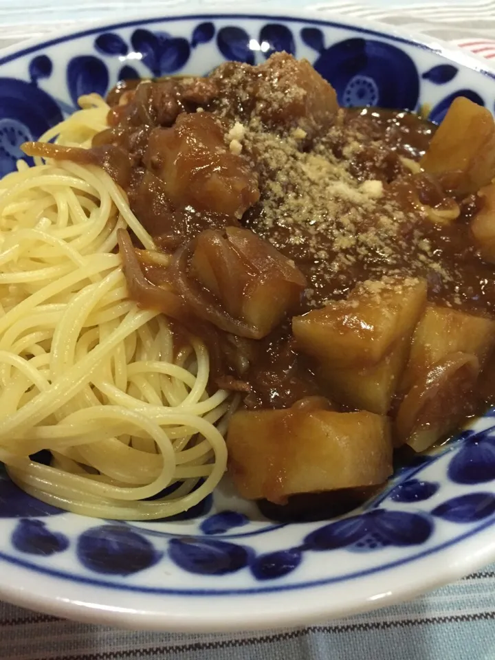 ハヤシパスタ〜ご飯が足りない！苦肉の策（笑）|まーままさん