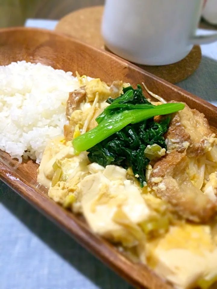 お豆腐・油麩丼|ぽこさん