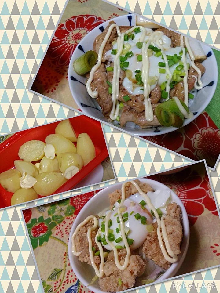 せせり丼 と 唐揚げ丼 🐔|Reikoさん