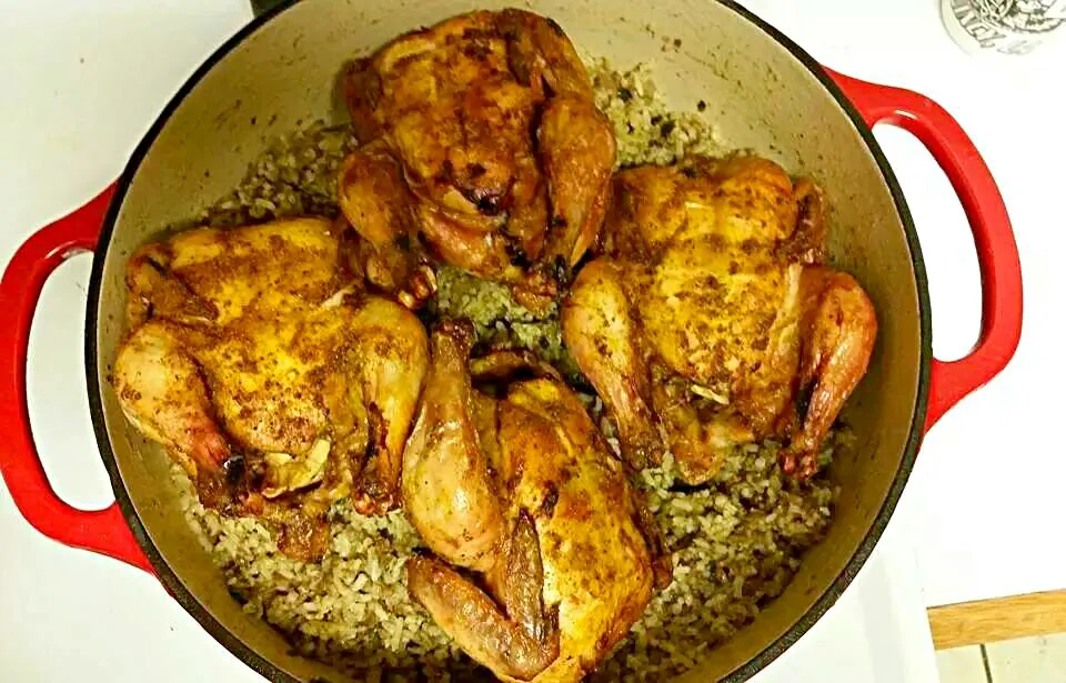 Sunday Supper #Dinner I Cooked Baked Cornish #Game Hens #Meat/Poultry With Eggplant #Main dish #Rice Dressing We #Eat #Love #Pray|Alisha GodsglamGirl Matthewsさん