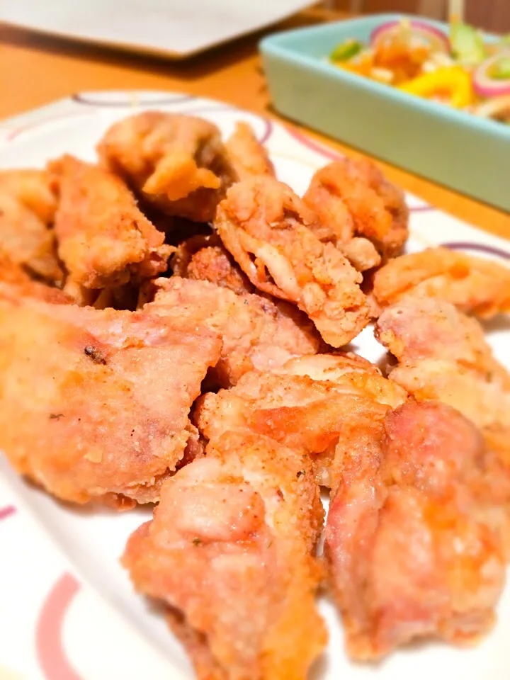 Snapdishの料理写真:Garlic salt fried chicken|Chiho Yamamotoさん