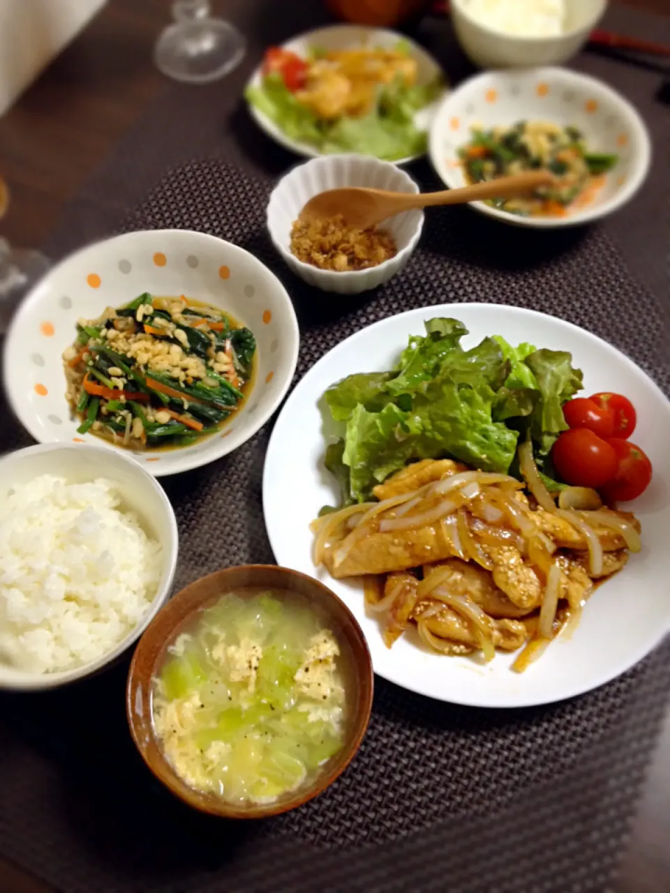 鶏の胡麻照り焼きの晩ご飯|mikaさん