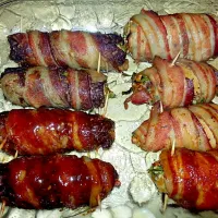 Bacon Wrapped Beef rolls w/spinach & goat cheese #BBQ|V Vosleyさん