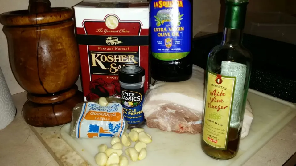 Getting Ready to prepare my roast pork Puerto Rican Style. Basic Wet Rub Ingredients seen in pic.|Frank Ortizさん