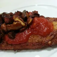 pan fried white fish in tomato sauce top with deep fried eggplants.|Anita Iavazzoさん