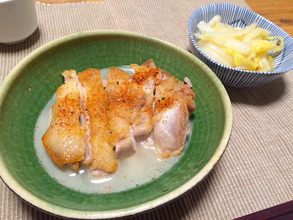 鶏肉の酒蒸しと白菜とろとろ漬け|aikoszkiさん